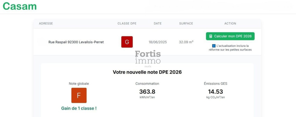 LEVALLOIS PERRET – RUE RASPAIL – CHARMANT 2 PIECES LUMINEUX